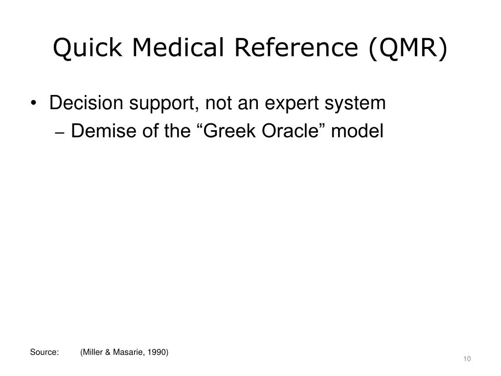 quick medical reference qmr