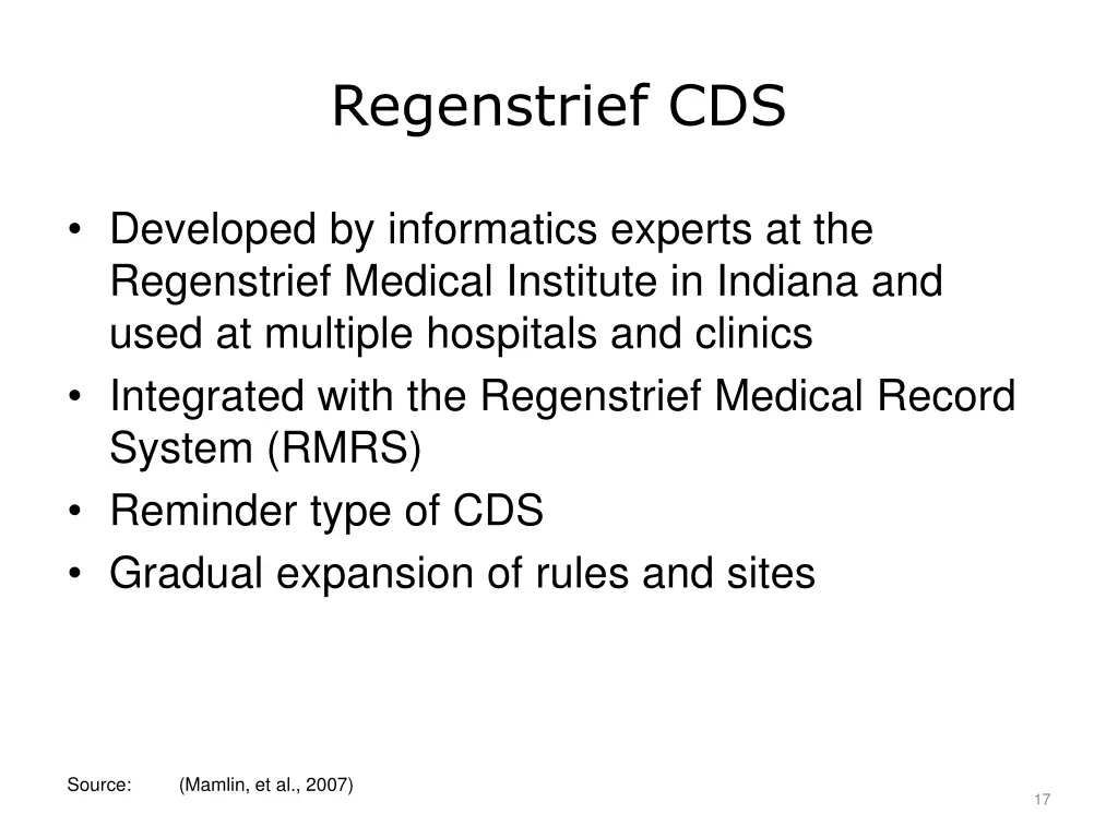 regenstrief cds