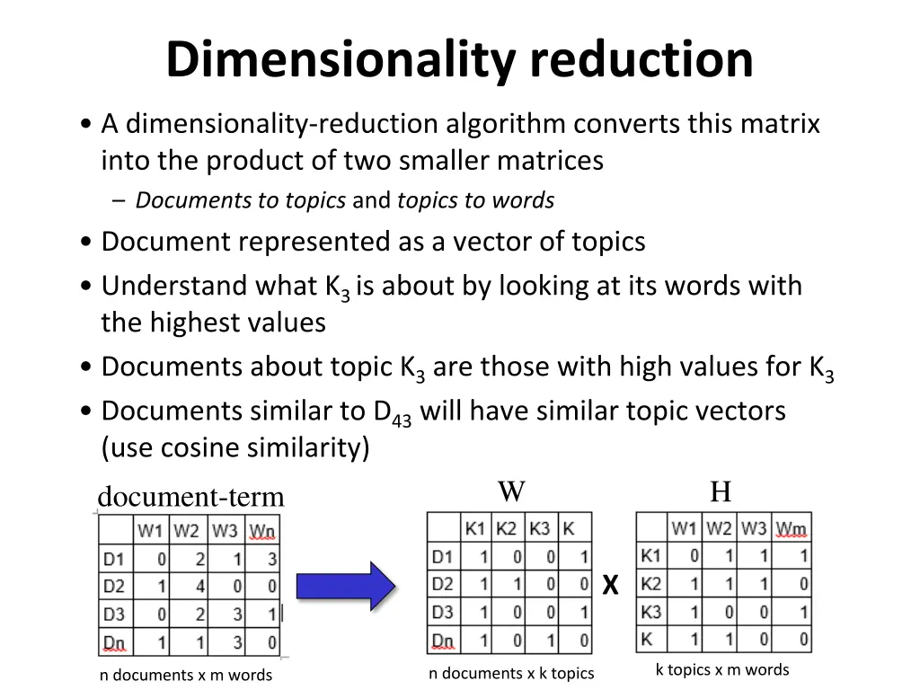 dimensionality reduction