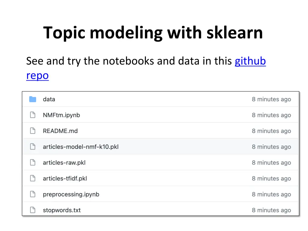topic modeling with sklearn
