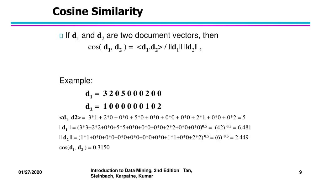 cosine similarity