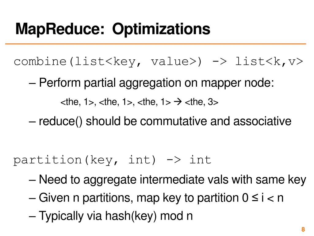 mapreduce optimizations
