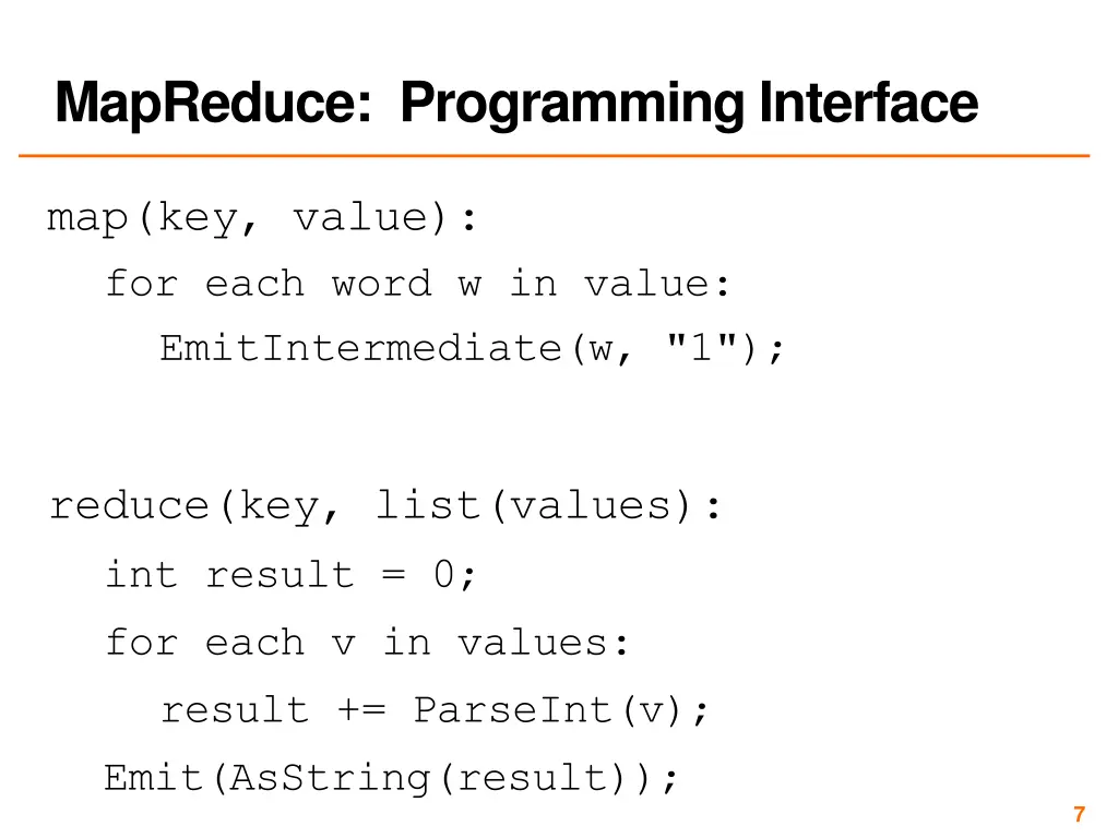 mapreduce programming interface 1