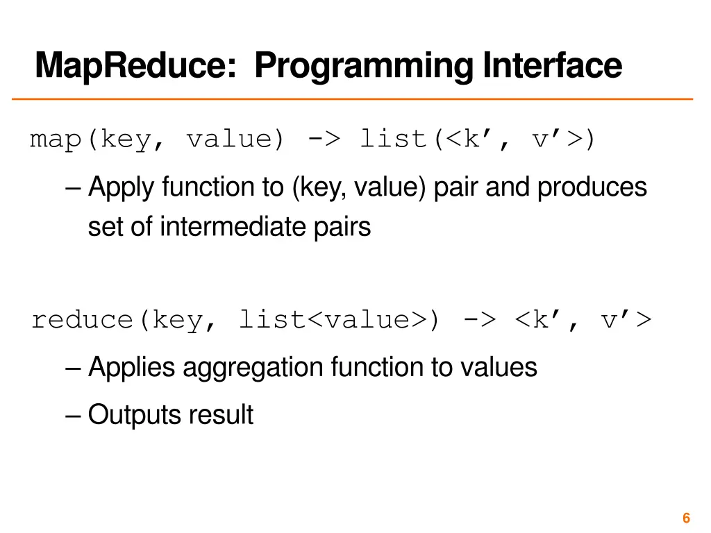 mapreduce programming interface