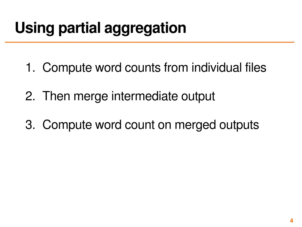 using partial aggregation