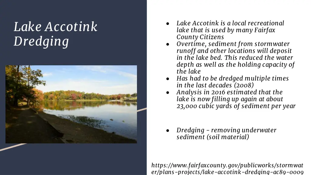 lake accotink dredging