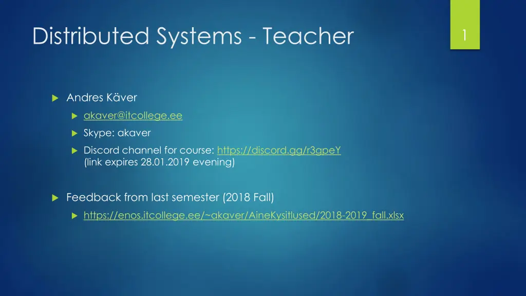 distributed systems teacher
