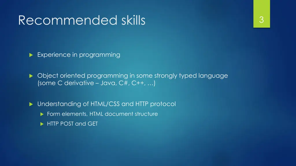 recommended skills