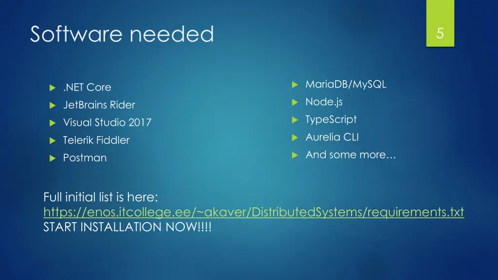 software needed