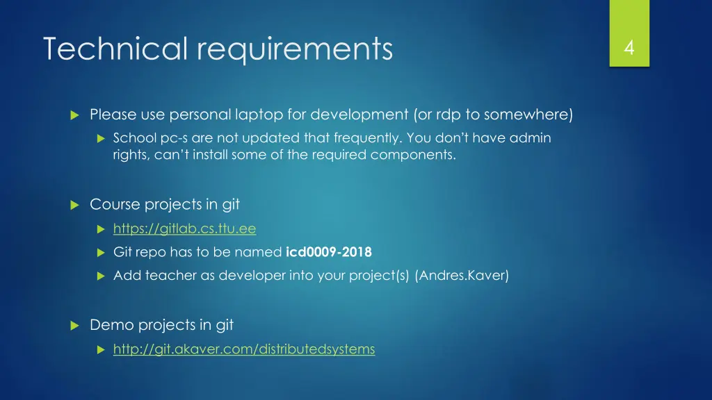 technical requirements