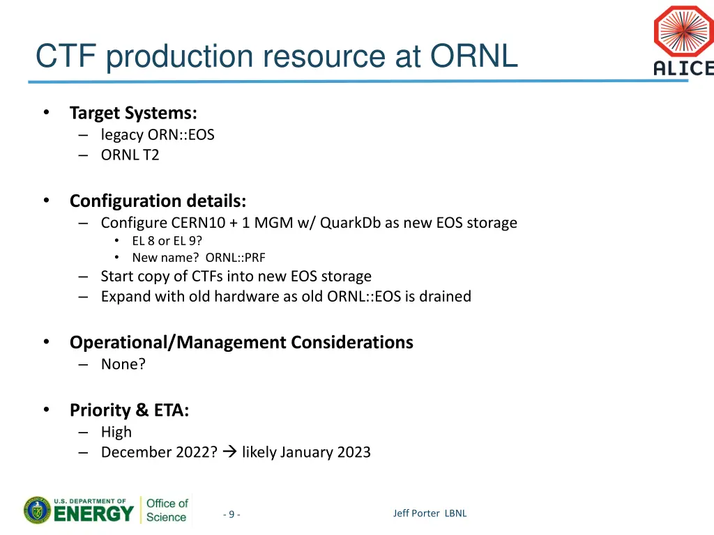 ctf production resource at ornl