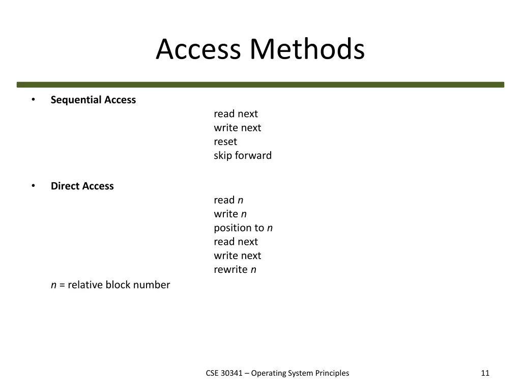 access methods