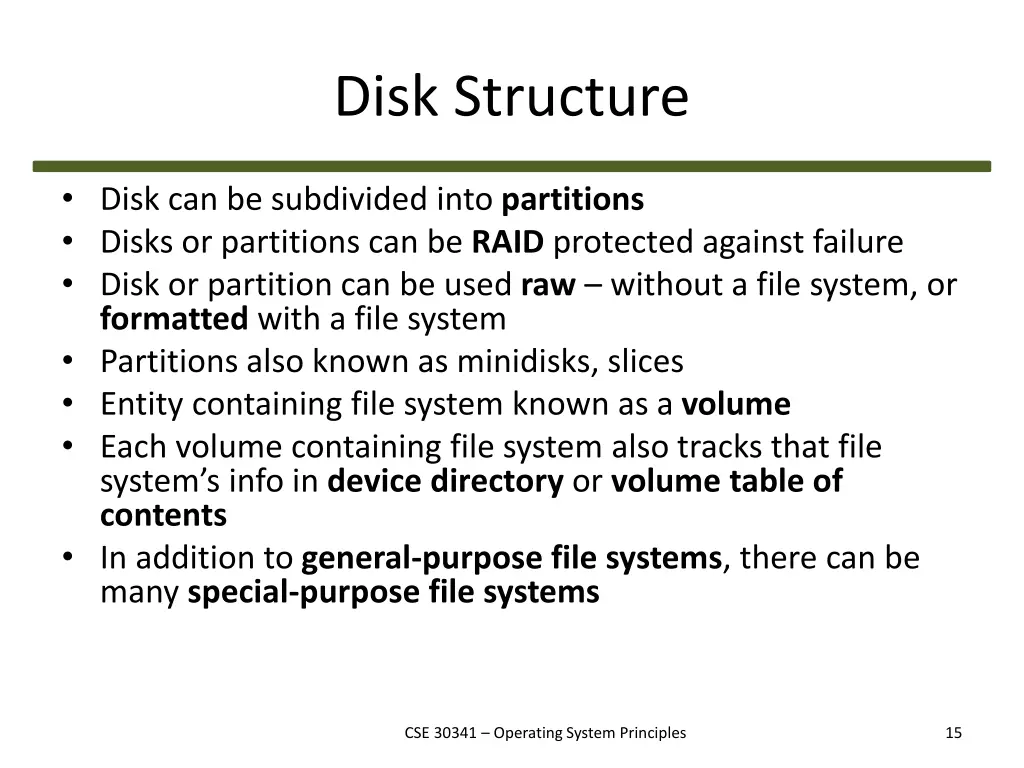 disk structure