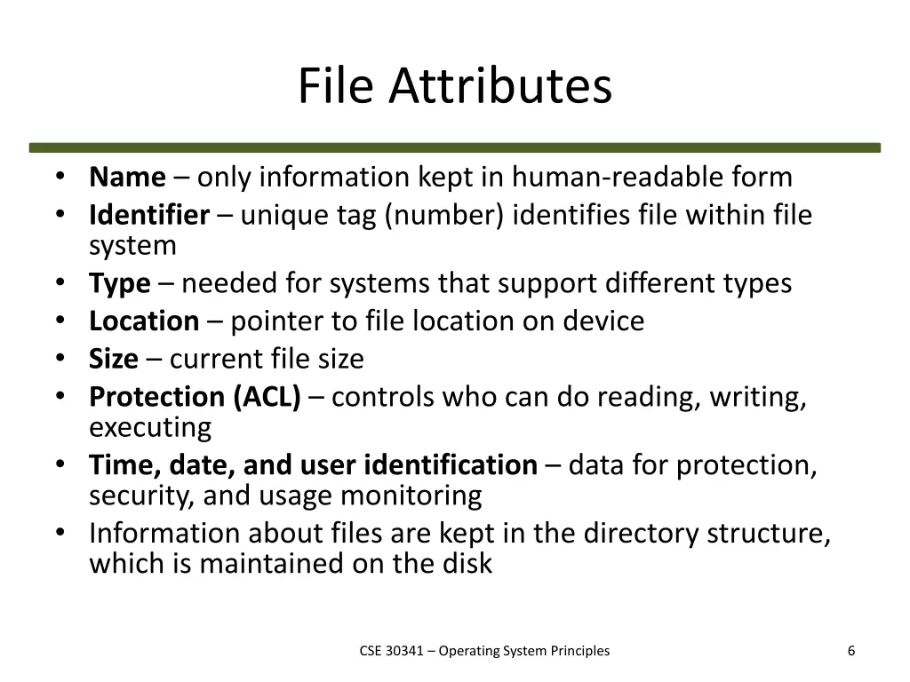 file attributes