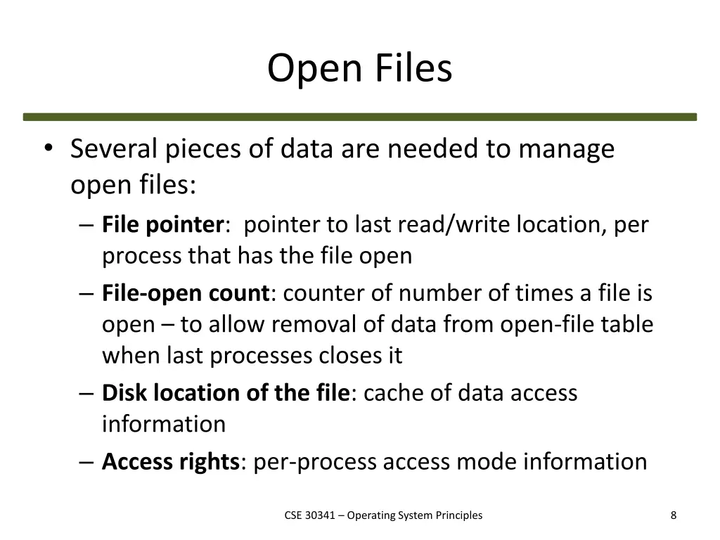 open files