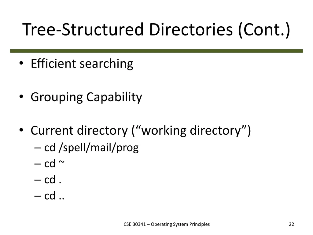 tree structured directories cont