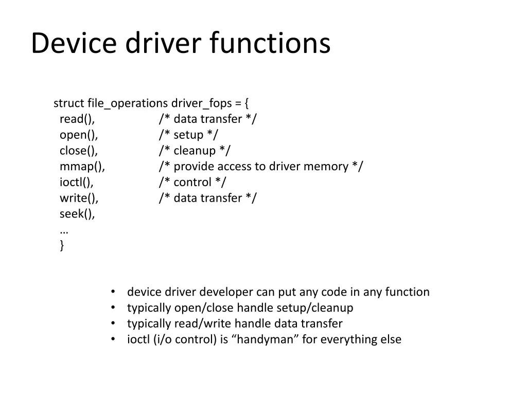 device driver functions 1