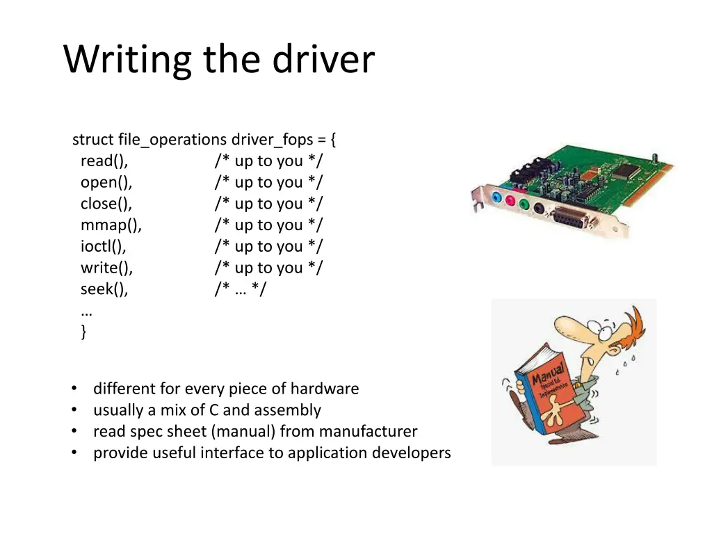 writing the driver