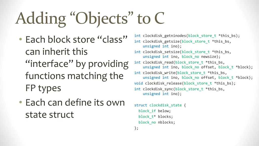 adding objects to c