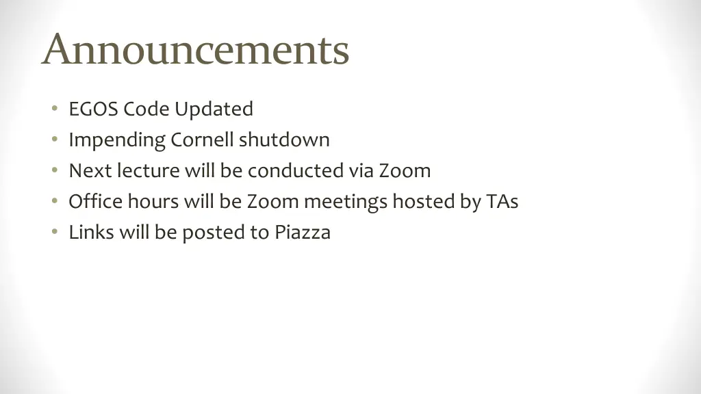 announcements