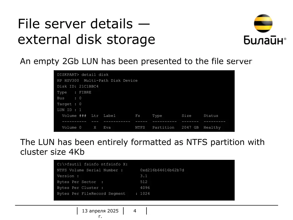 file server details external disk storage