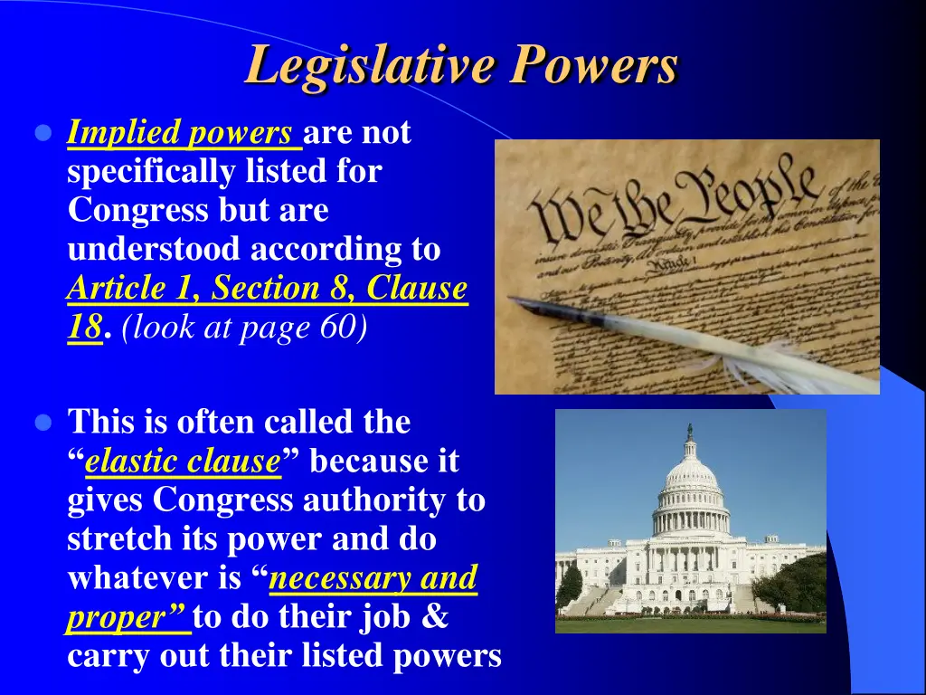 legislative powers implied powers