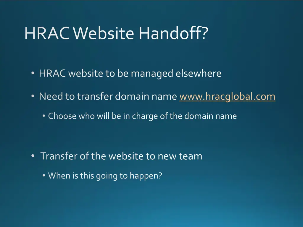 hrac website handoff