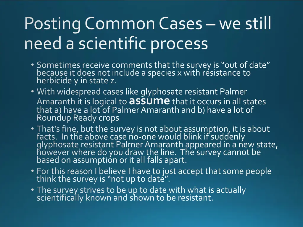 posting common cases we still need a scientific