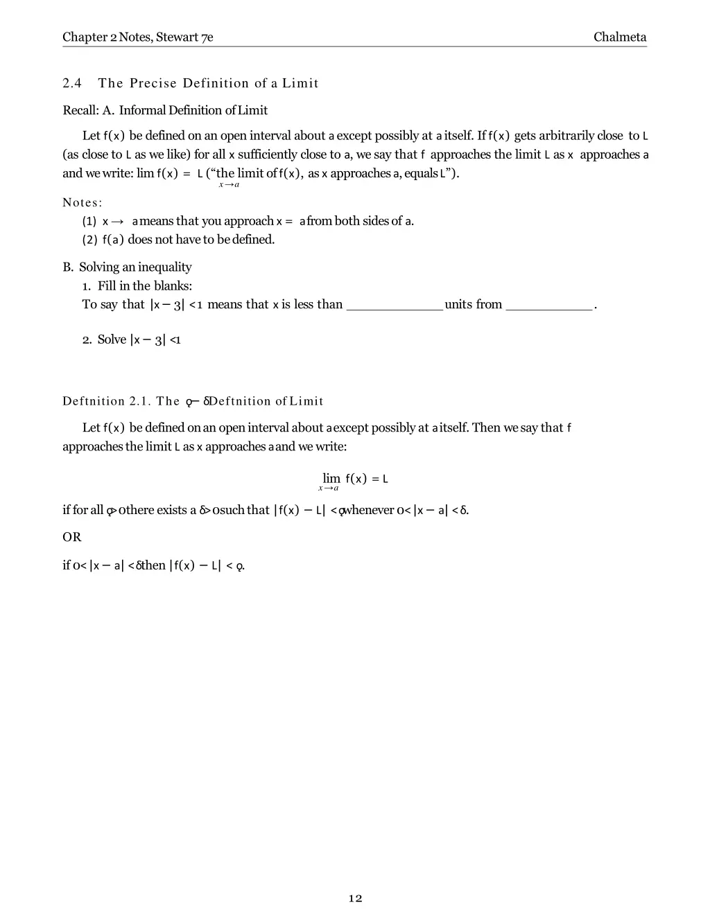 chapter 2 notes stewart 7e 11