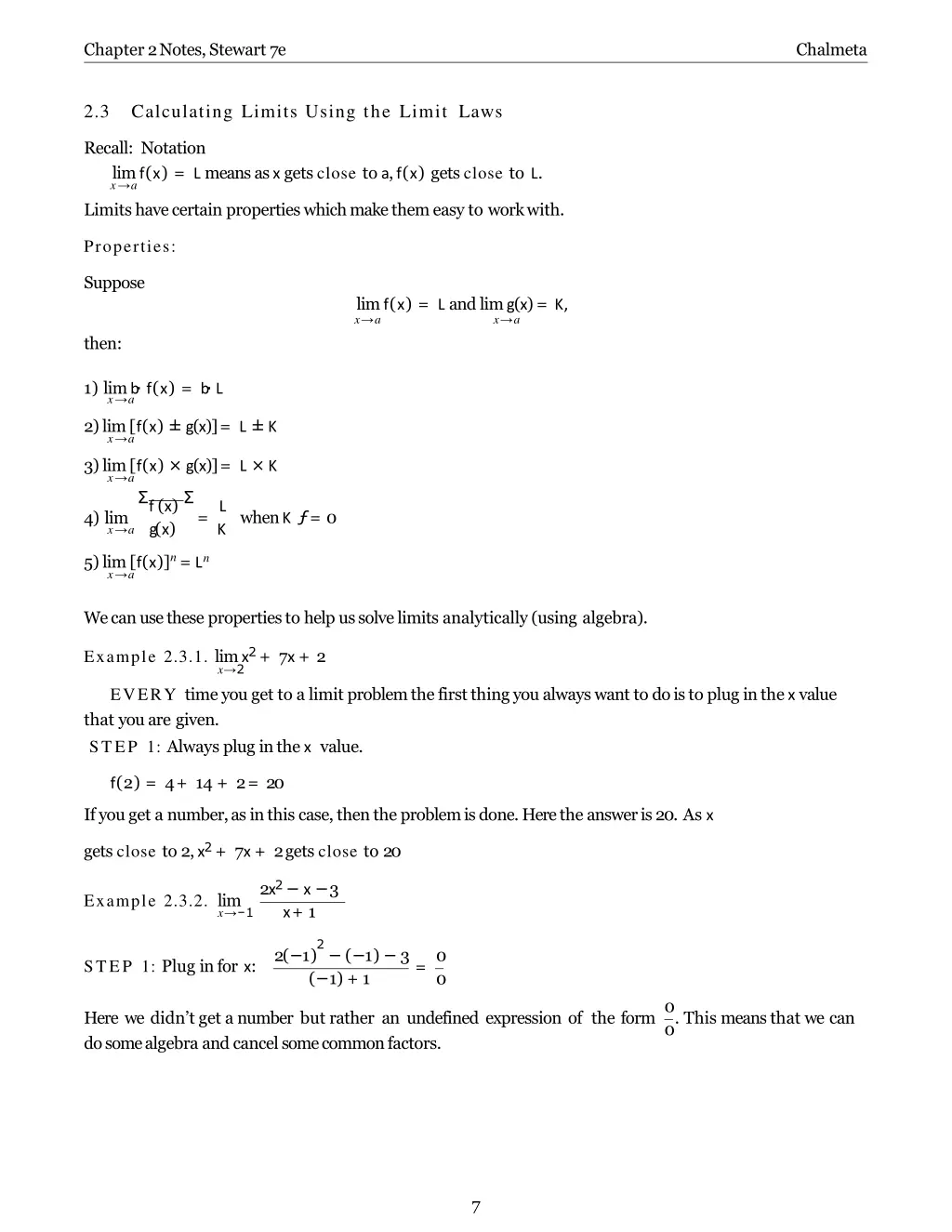 chapter 2 notes stewart 7e 6