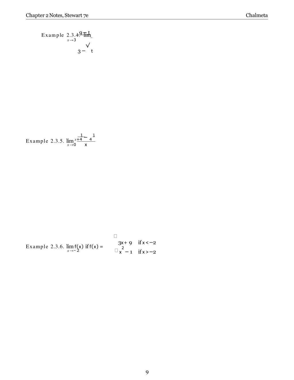chapter 2 notes stewart 7e 8