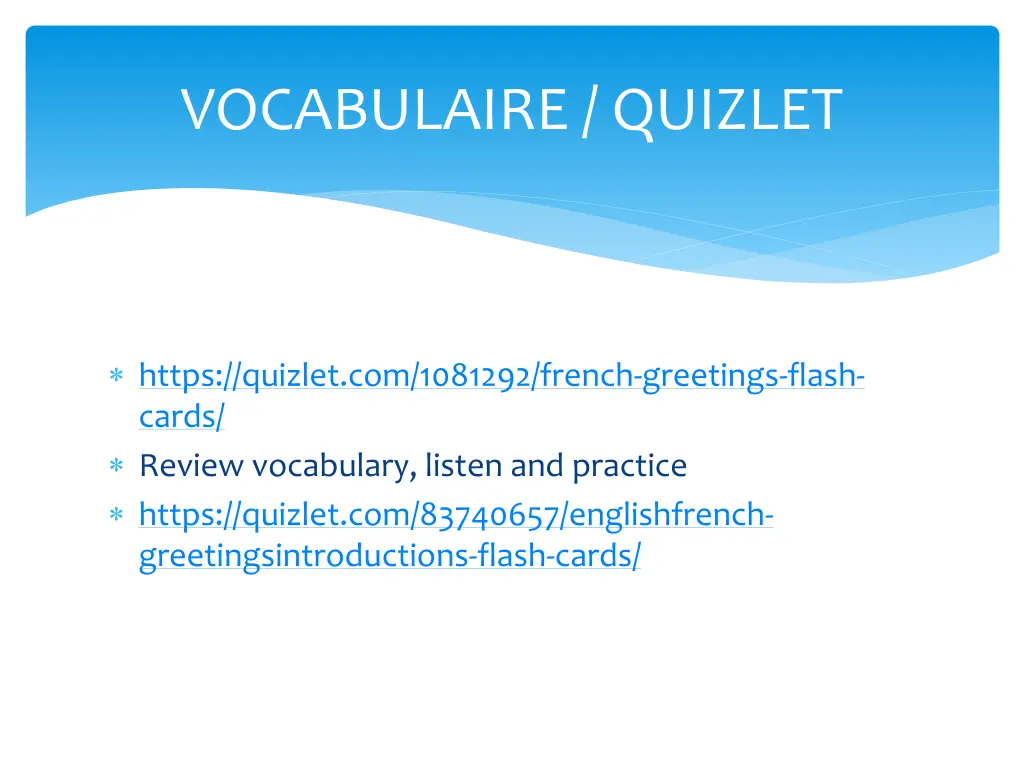 vocabulaire quizlet