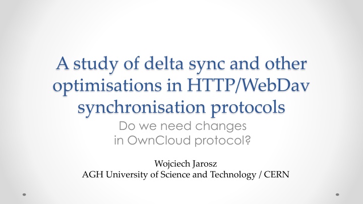 a study of delta sync and other optimisations