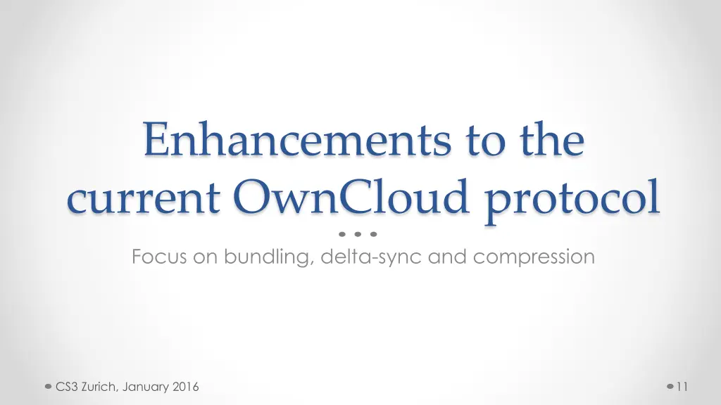 enhancements to the current owncloud protocol