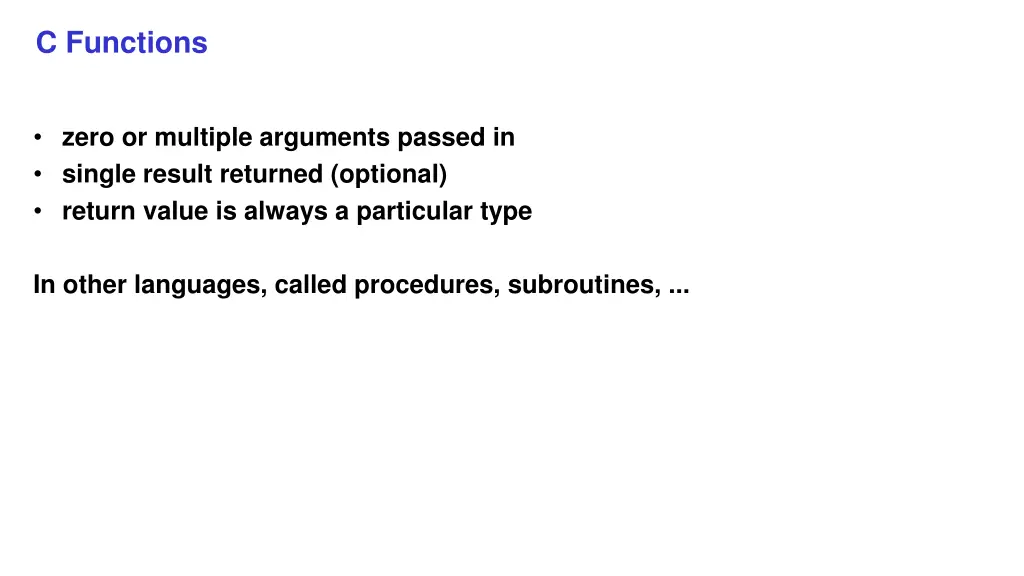 c functions