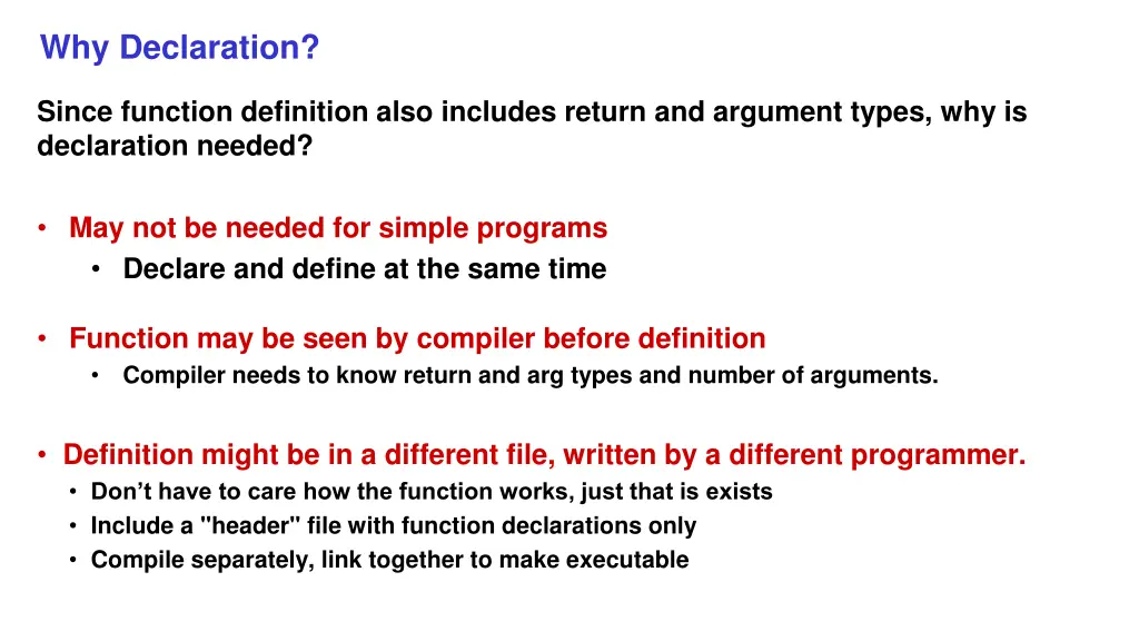 why declaration