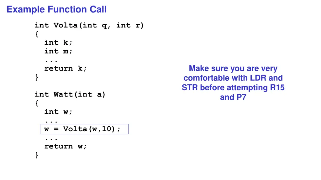 example function call