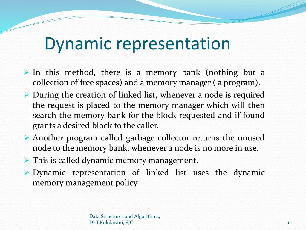 dynamic representation