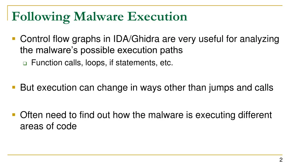 following malware execution
