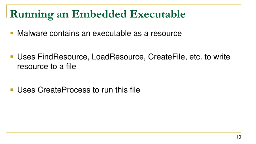 running an embedded executable
