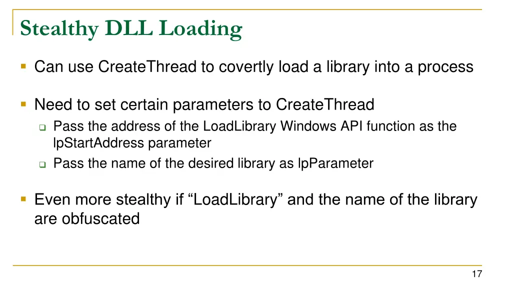 stealthy dll loading