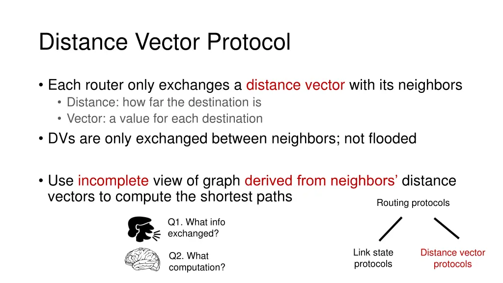 distance vector protocol