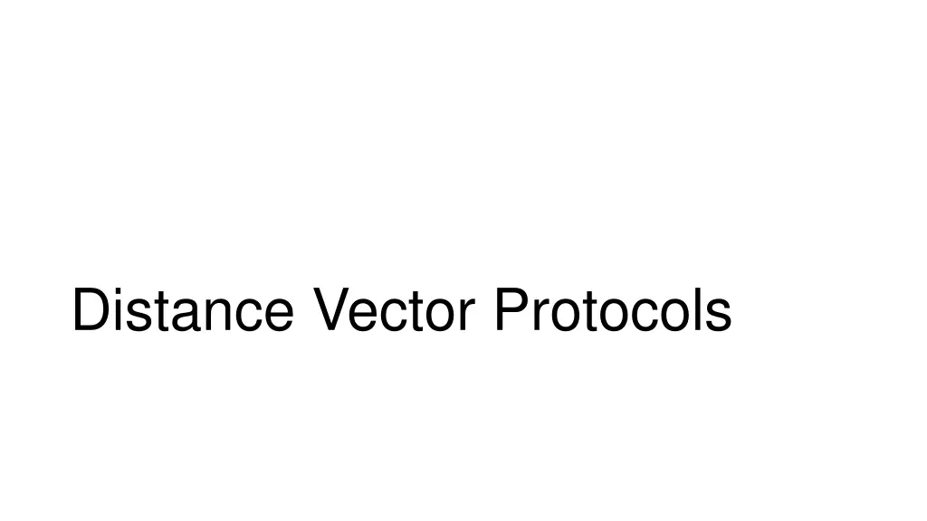 distance vector protocols