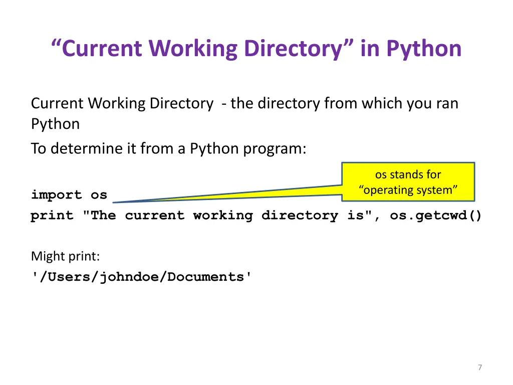 current working directory in python