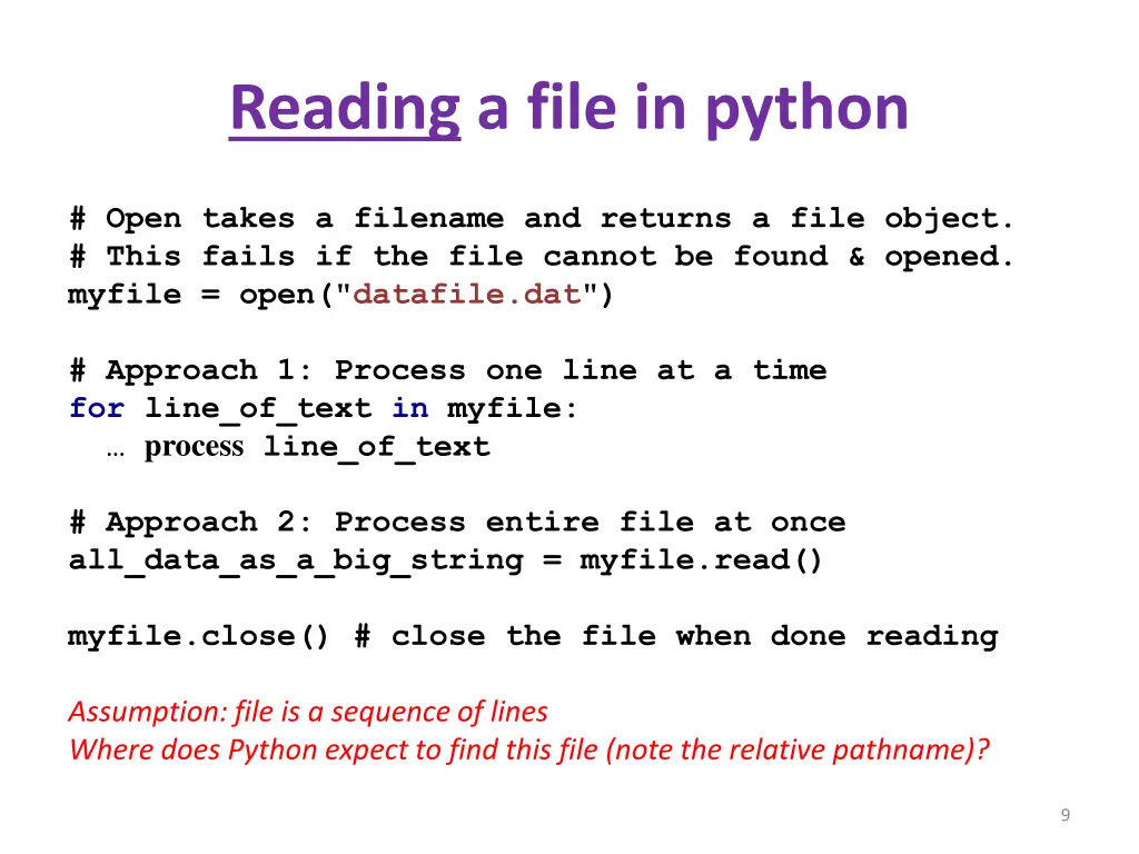 reading a file in python