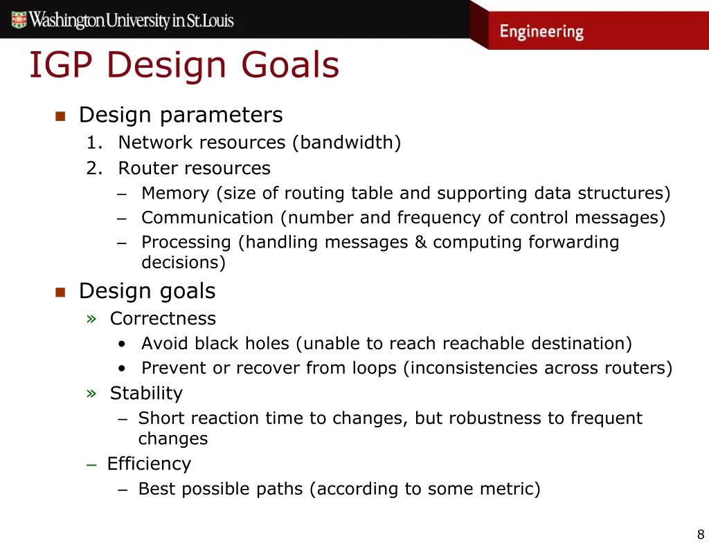 igp design goals