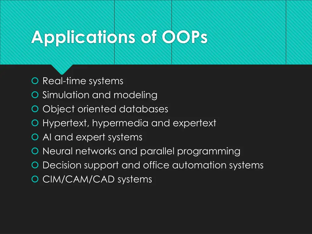 applications of oops