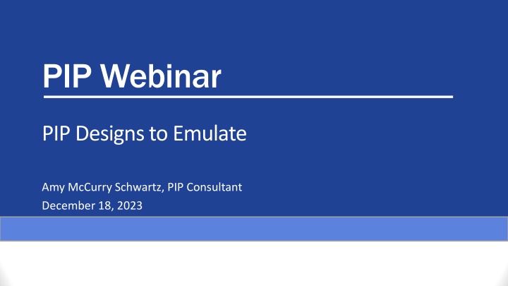 pip webinar