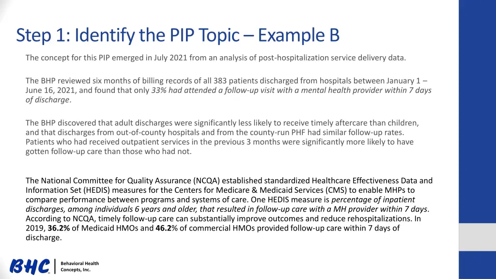 step 1 identify the pip topic example b