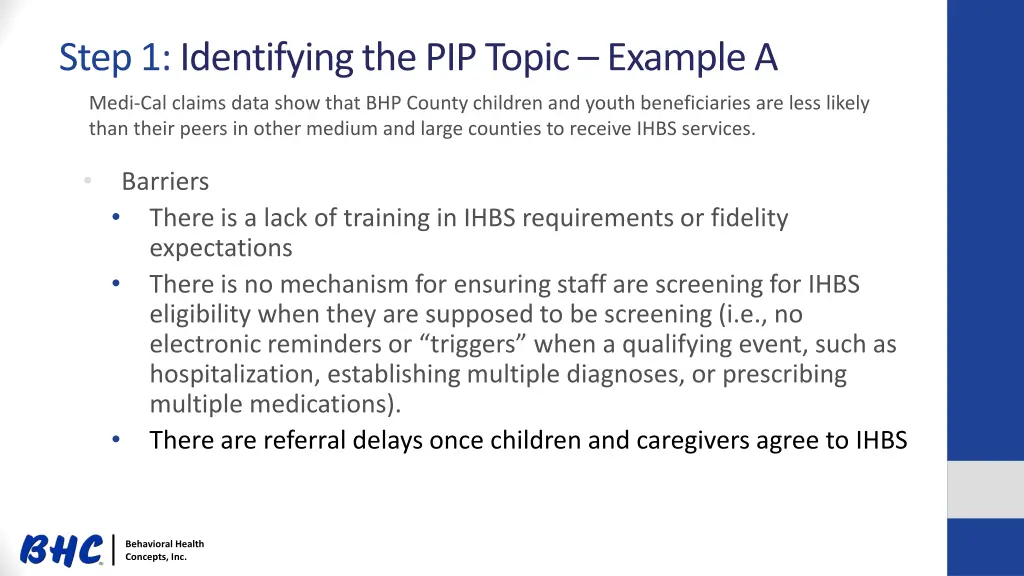 step 1 identifying the pip topic example a 1